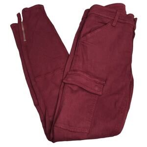 NWT Splendid Maroon Zipped Cargo Pocket Utility Skinny Pants Size 26